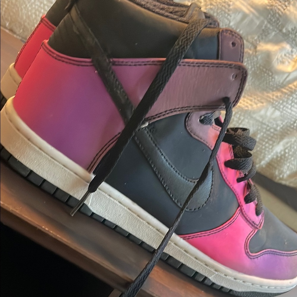 Nike Pink and Black High-Top Sneakers